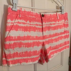 GAP khaki size 12 shorts, neon pink “tie dye” NWT